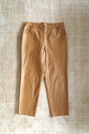 CAMEL LEATHER PANTS