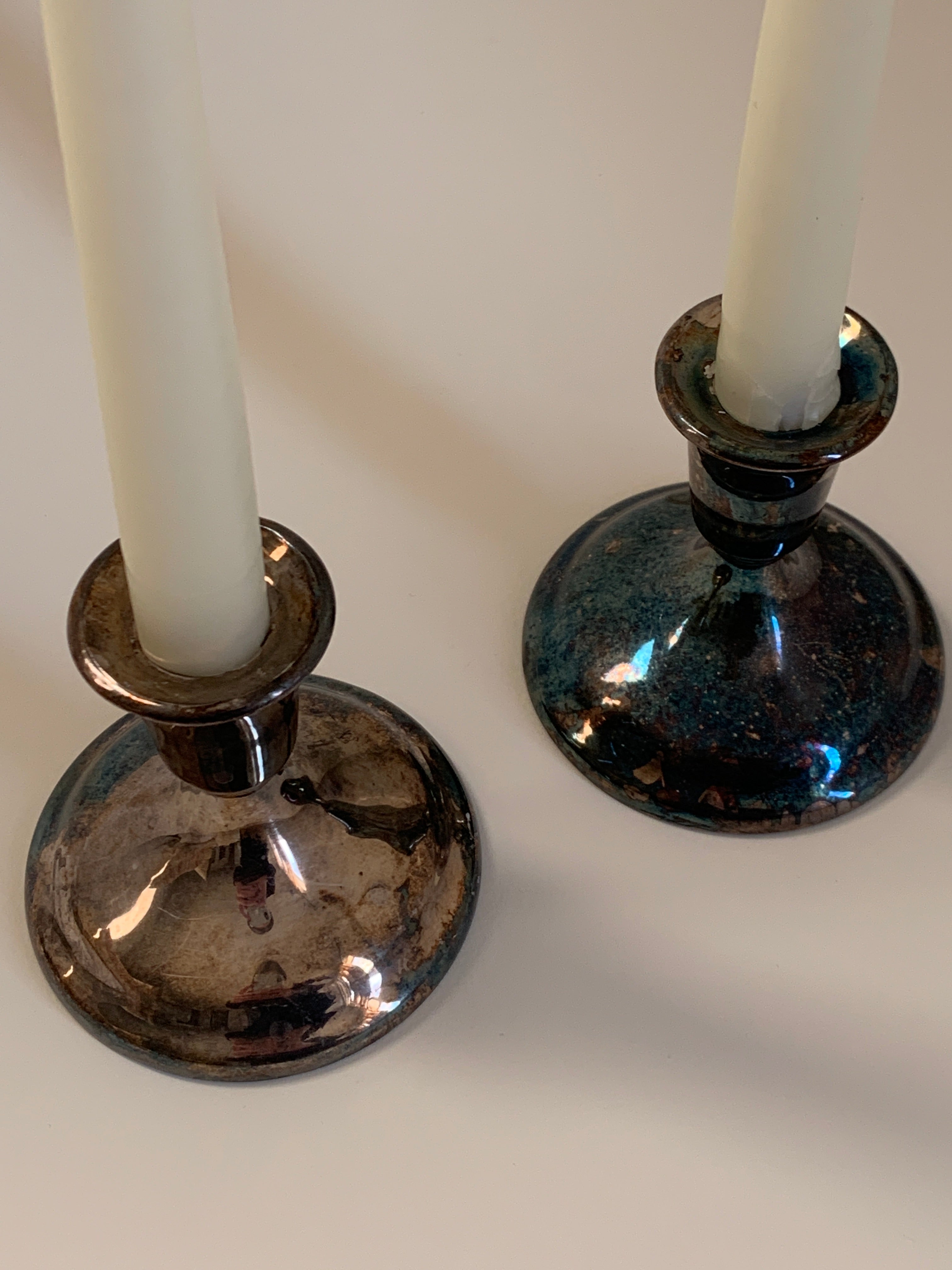 SILVER CANDLE HOLDERS