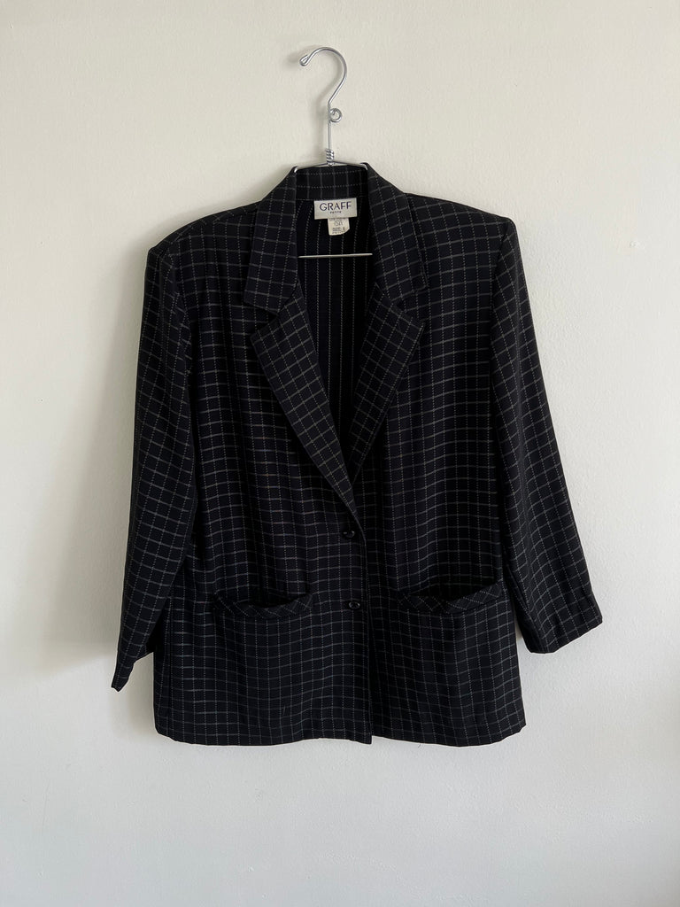 BLACK GRIDDED SUIT (SET)